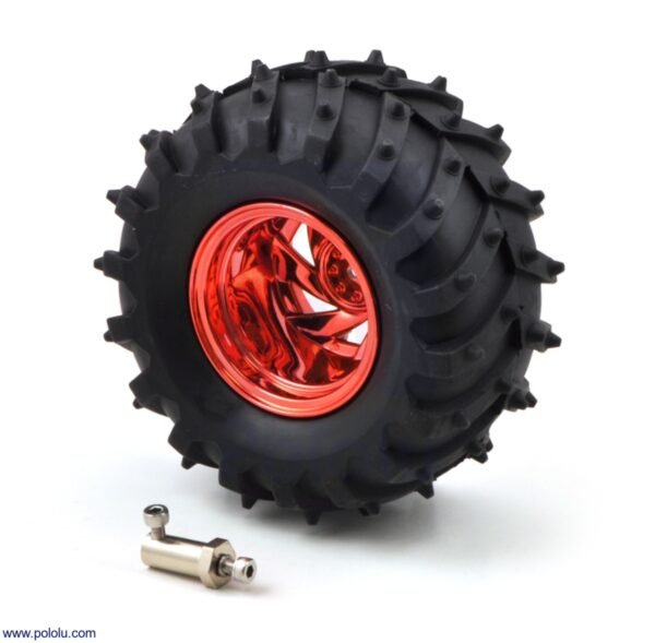 PAR DE LLANTAS 120*6MM POLOLU DAGU WILD THUMPER 4MM DE EJE ROJO #1555 POLOLU - Imagen 4