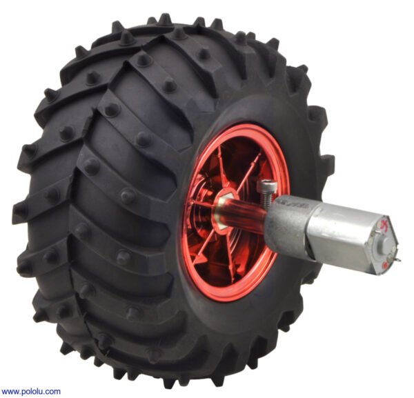 PAR DE LLANTAS 120*6MM POLOLU DAGU WILD THUMPER 4MM DE EJE ROJO #1555 POLOLU - Imagen 3