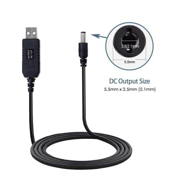 CABLE ELEVADOR DE VOLTAJE 5V (USB) A 12V (DC005) 3A - Imagen 2